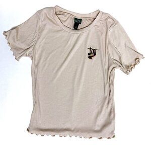 Wild Fable Light Beige Cropped Top with Sloth (size small)